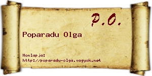 Poparadu Olga névjegykártya