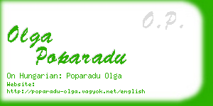 olga poparadu business card